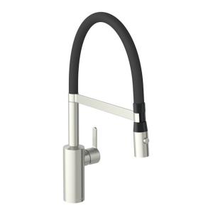 Damixa Silhouet Pro Kitchen Faucet With Flexible Black Pipe Steel PVD