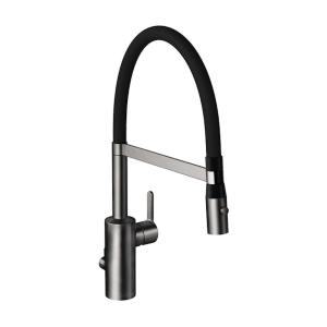 Damixa Silhouet Pro Kitchen Faucet Dishwasher Shut Off Brushed Graphite Gray PVD