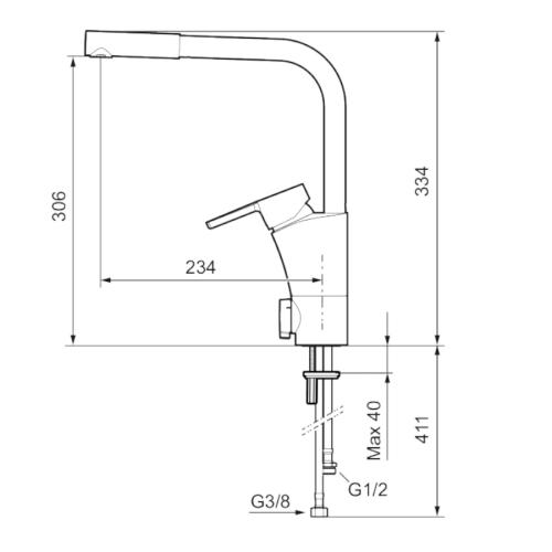 Mora MMIX II Köksblandare Style m DM-avst.