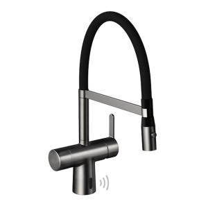 Damixa Silhouet Touchless Sensor Pro Kitchen Faucet 12V AC/DC Brushed Graphite Grey PVD