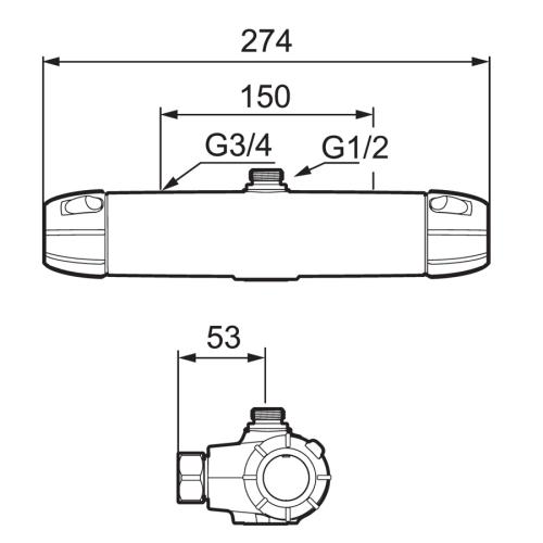 FMM 9000E Duschblandare 150 c/c Utl upp.