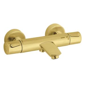 Damixa Silhouet Tub And Shower Mixer Thermostat Brushed Brass PVD