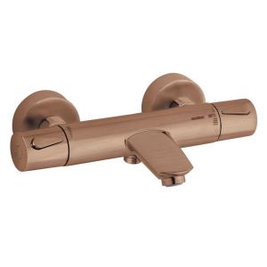 Damixa Silhouet Tub And Shower Mixer Thermostat 150mm Brushed Copper PVD