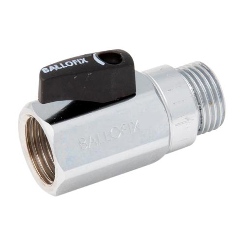 Ballofix Kulventil Rak Med Backventi 15mmxR15 Krom
