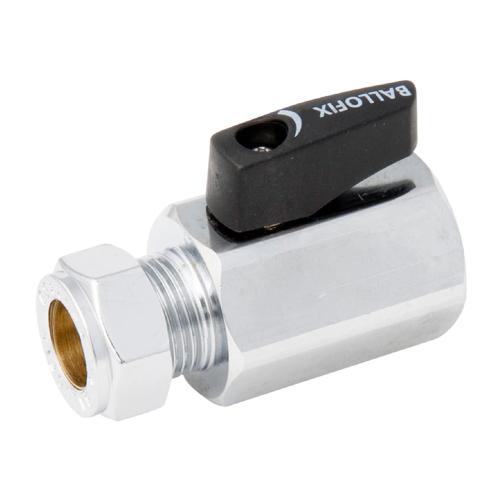 Ballofix Kulventil 505 Rak Med Vred 10mmxR15 Grå