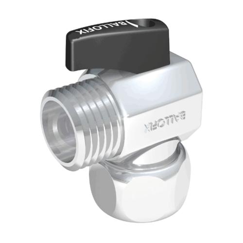 Ballofix Vinkelkulventil 524 Med Vred R15x90° Grå