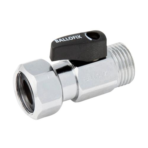 Ballofix 513 Rak Kulventil R15xR15 Med Vred Grå