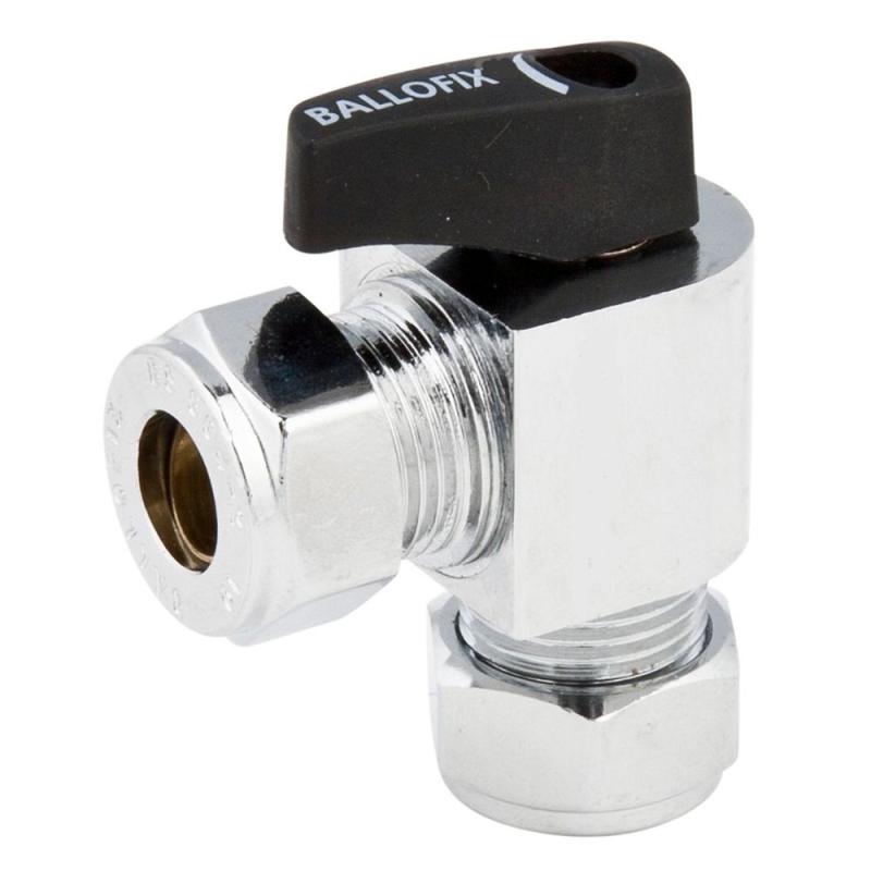 Ballofix Vinkelkulventil 520 Med Vred Grå (12x10mm)