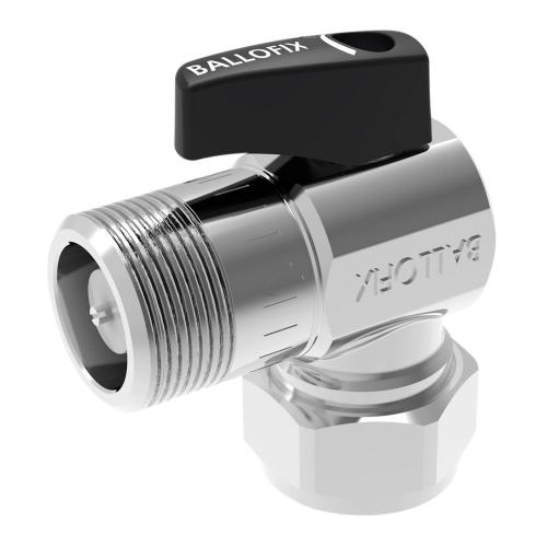 Ballofix Vinkelkulventil Med Backventil 15mmxG15x90° Krom