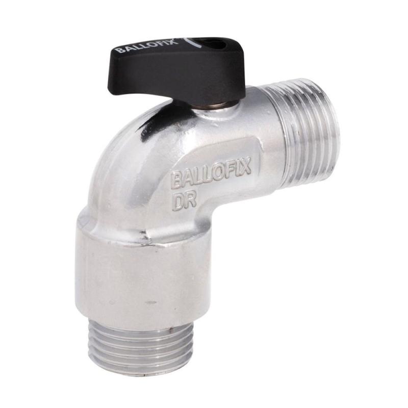 Ballofix Kulventilvinkel 523 Med Vred R15x90° Krom