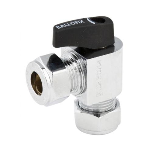 Ballofix Kulventil CU-22 Vinkel Med Vred Krom