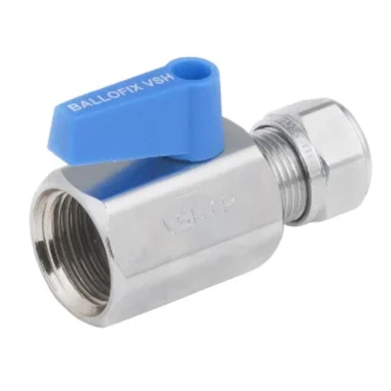 Ballofix Kulventil VSH R15 Invändig Rak Med Vred Krom (12 x R15)