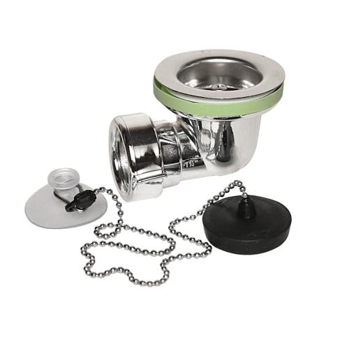 Bottenventil Med Kedja 32mm Krom Faluplast