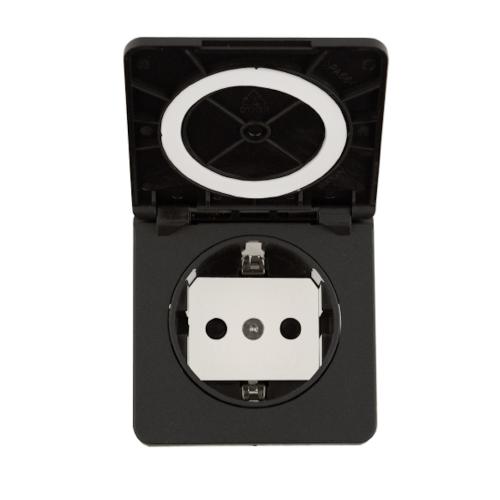 Macro Design Heart Eluttag 230V IP44 Svart