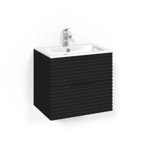 Macro Design Crown Tvättställsskåpspaket 600x450x545mm Stripe Light 14 Svartek