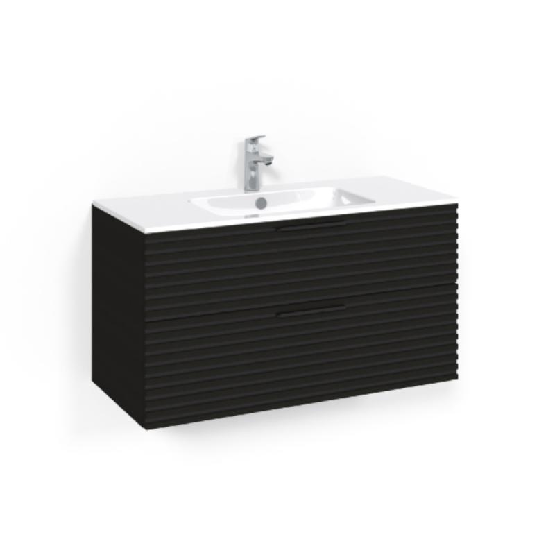 Macro Design Crown Tvättställsskåpspaket 1000x450x545mm Stripe Light 14 Svartek