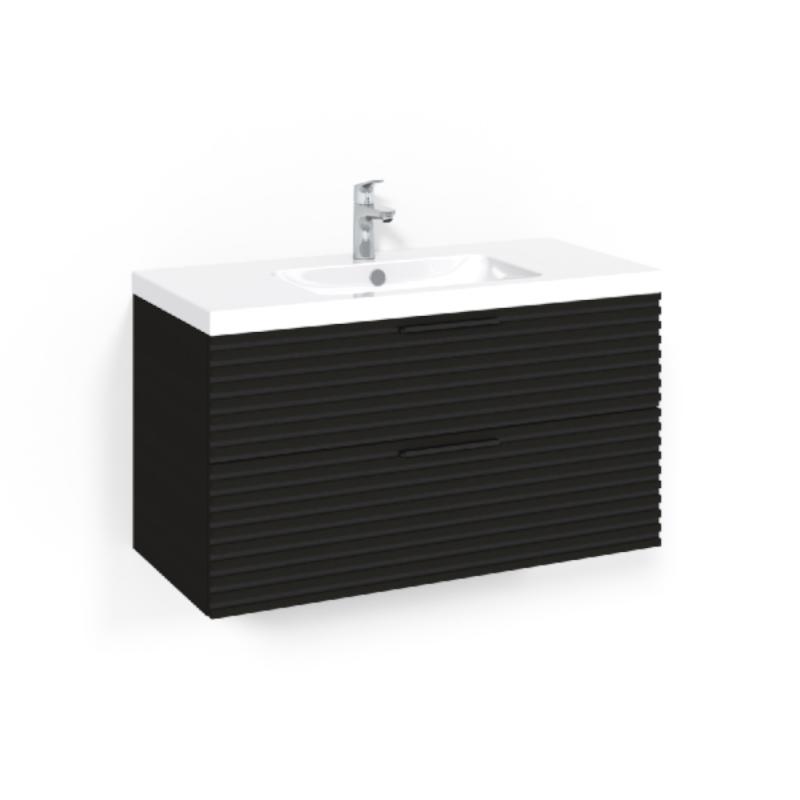 Macro Design Crown Tvättställsskåpspaket 1000x450x545mm Stripe Light 45 Svartek