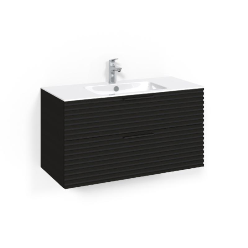 Macro Design Crown Tvättställsskåpspaket 1000x450x545mm Stripe Light 8 Svartek