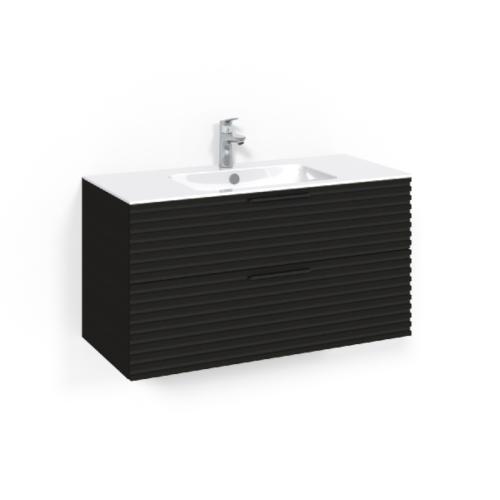 Macro Design Crown Tvättställsskåpspaket 1000x450x545mm Stripe Light 8 Svartek