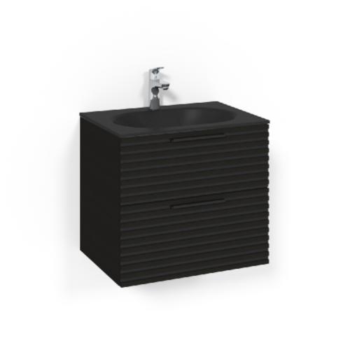 Macro Design Crown Tvättställsskåpspaket 600x450x545mm Stripe MsG Svartek