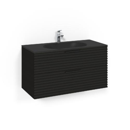 Macro Design Crown Tvättställsskåpspaket 1000x450x545mm Stripe MsG Svartek