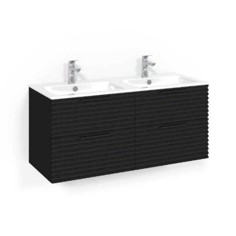 Macro Design Crown Tvättställsskåpspaket 1200x450x545mm Stripe Light 14 Svartek