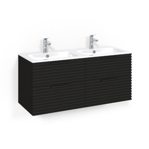 Macro Design Crown Tvättställsskåpspaket 1200x450x545mm Stripe Light 14 Svartek