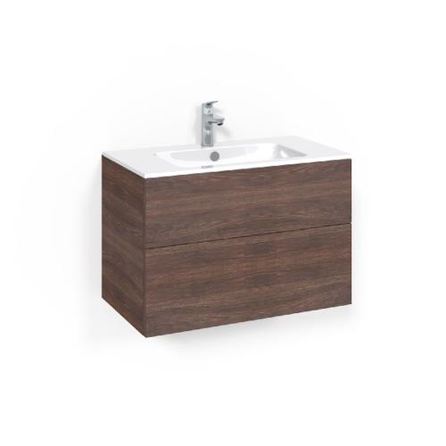 Macro Design Crown Washbasin Cabinet Package 800x450x545mm Plain Light 14 Brown Ash