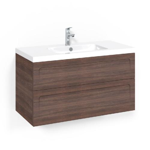 Macro Design Crown Washbasin Cabinet Package 1000x450x545mm Shape Light 45 Brown Ash