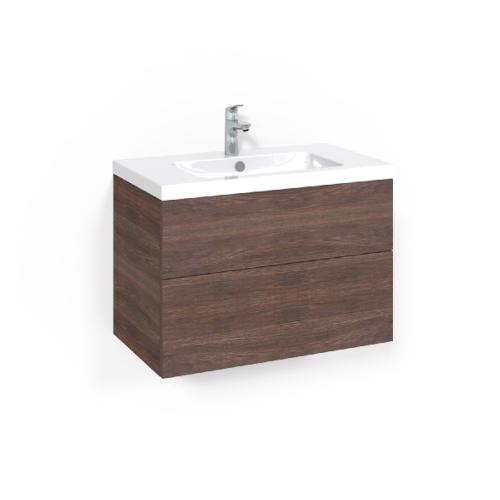 Macro Design Crown Washbasin Cabinet Package 800x450x545mm Plain Push-Open Light 45 Brown Ash