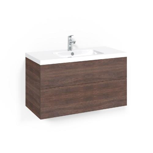 Macro Design Crown Tvättställsskåpspaket 1000x450x545mm Plain Push-Open Light 45 Brun Ask