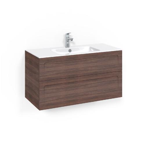 Macro Design Crown Washbasin Cabinet Package 1000x450x545mm Shape Light 8 Brown Ash
