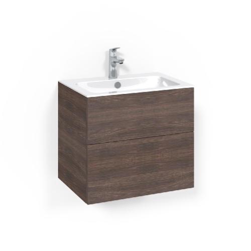 Macro Design Crown Washbasin Cabinet Package 600x545x450mm Push-Open Light 8 Brown Ash
