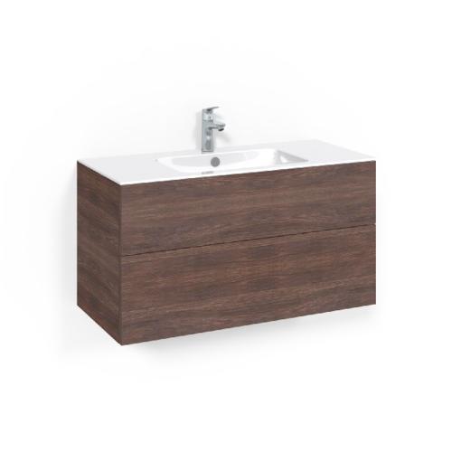 Macro Design Crown Tvättställsskåpspaket 1000x450x545mm Push-Open Light 8 Brun Ask