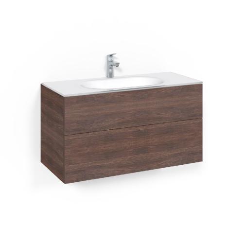 Macro Design Crown Tvättställsskåpspaket 1000x450x545mm Plain Glashandfat Brun Ask