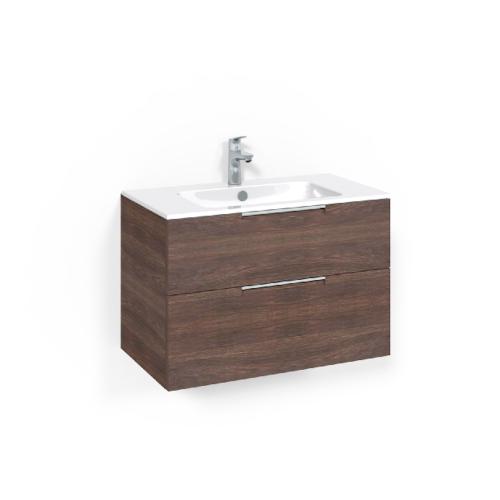 Macro Design Crown Washbasin Cabinet Package 800x450x545mm Grip Light 14 Brown Ash