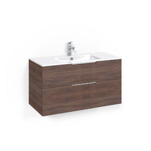 Macro Design Crown Tvättställsskåpspaket 1000x450x545mm Grip Light 14 Brun Ask