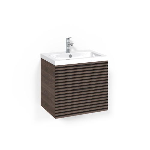 Macro Design Crown Tvättställsskåpspaket 600x450x545mm Stripe Light 45 Brun Ask