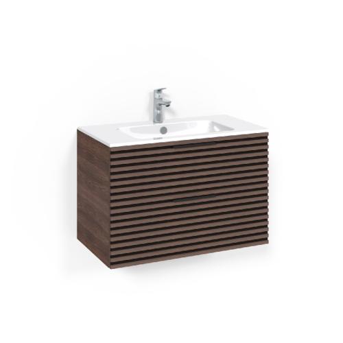Macro Design Crown Washbasin Cabinet Package 800x450x545mm Stripe Light 14 Brown Ash
