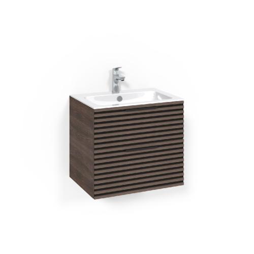 Macro Design Crown Tvättställsskåpspaket 600x450x545mm Stripe Light 8 Brun Ask