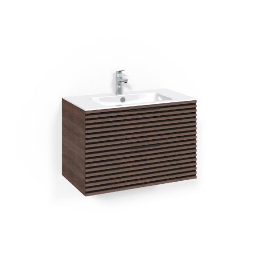 Macro Design Crown Washbasin Cabinet Package 800x450x545mm Stripe Light 8 Brown Ash
