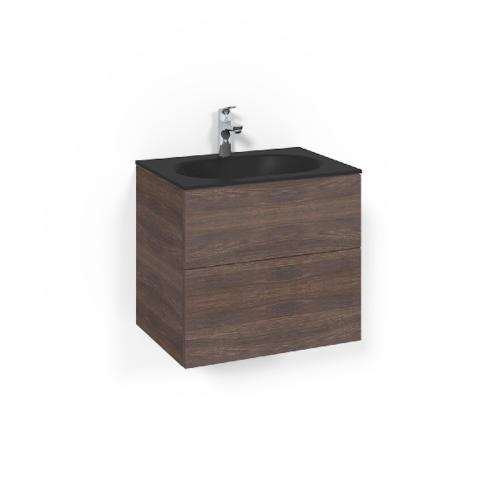 Macro Design Crown Tvättställsskåpspaket 600x450x545mm Plain MsG Brun Ask