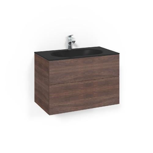 Macro Design Crown Washbasin Cabinet Package 800x450x545mm Plain MsG Brown Ash