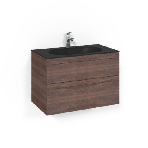 Macro Design Crown Washbasin Cabinet Package 800x450x545mm Shape MsG Brown Ash