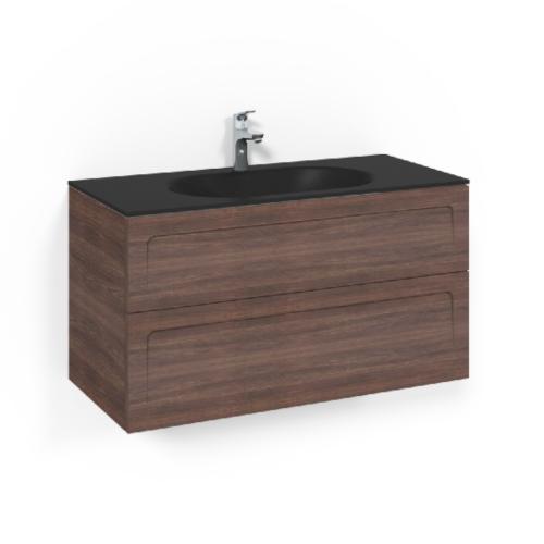 Macro Design Crown Washbasin Cabinet Package 1000x450x545mm Shape MsG Brown Ash