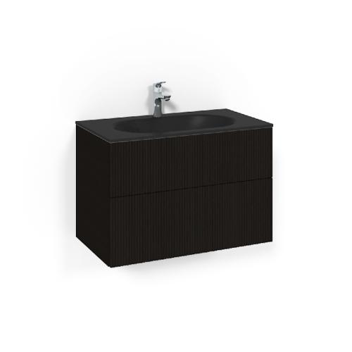 Macro Design Crown Washbasin Cabinet Package 800x450x545mm Line MsG Black Oak