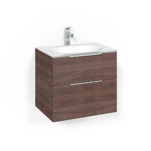 Macro Design Crown Tvättställsskåpspaket 600x450x545mm Grip Glas Edge Vit