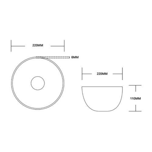 Håndvask Endelave Matt Sort Blue Label​