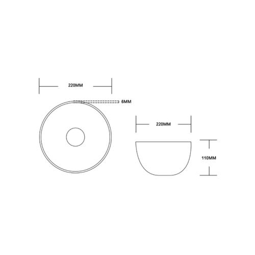 Håndvask Endelave 220x220x110mm Hvid Blue Label