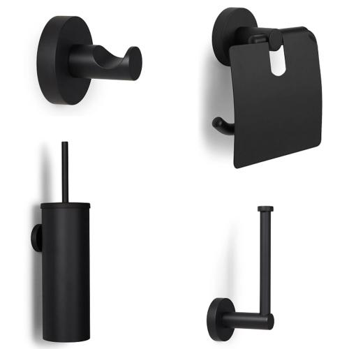 Toilet Set Vida Matt Black Blue Label